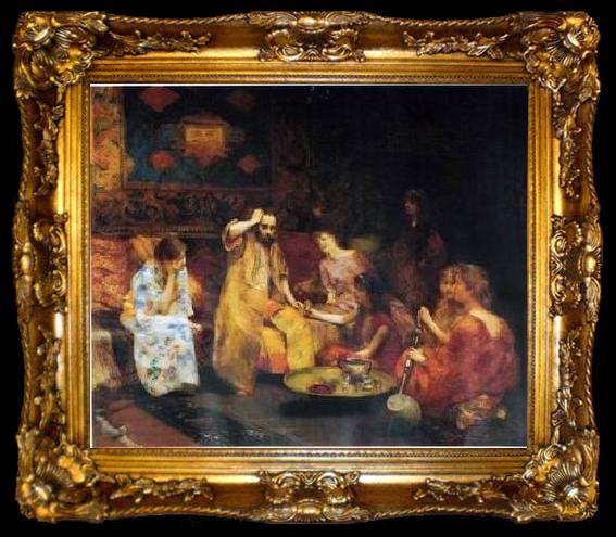 framed  unknow artist Arab or Arabic people and life. Orientalism oil paintings 294, ta009-2